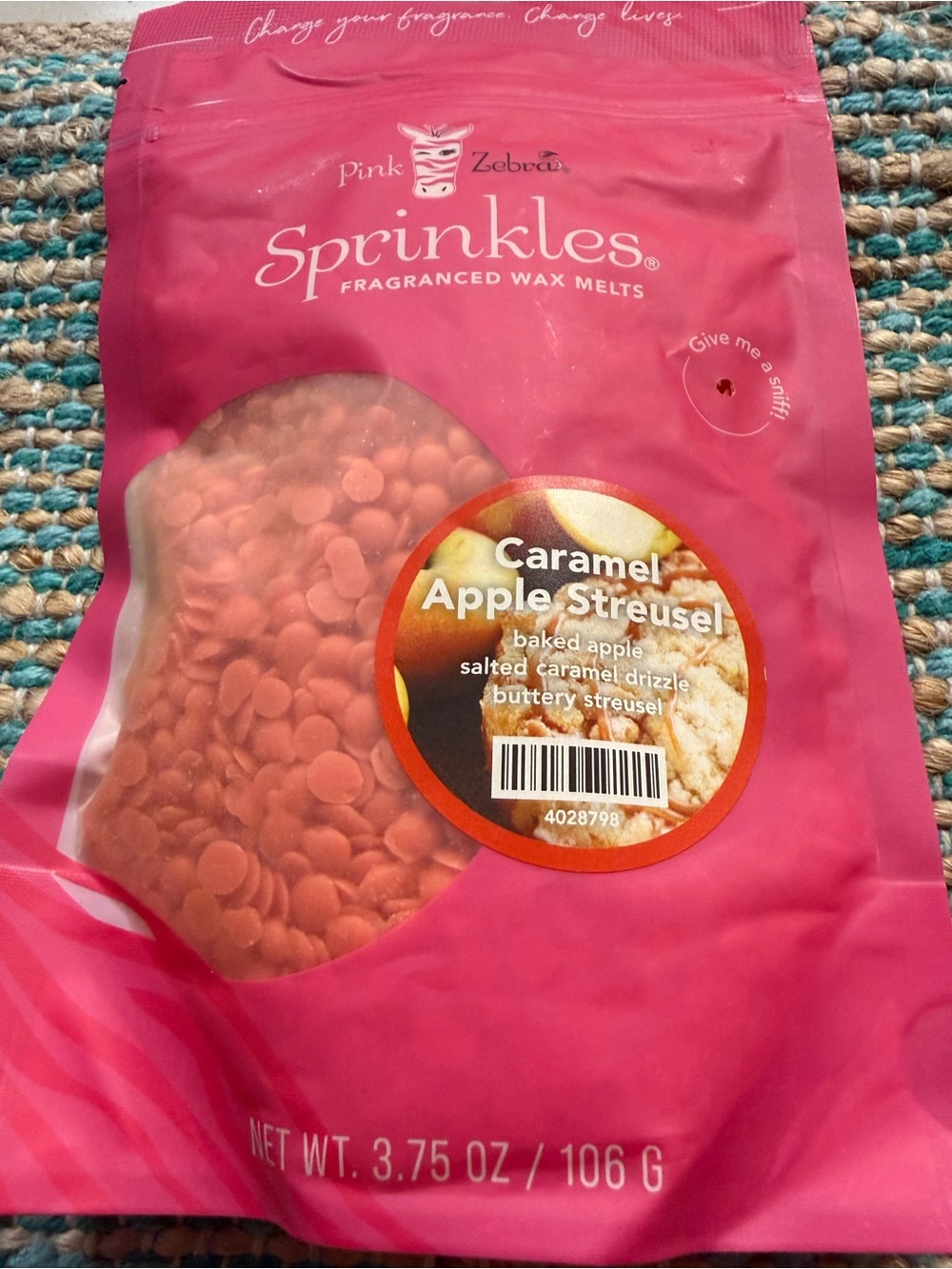 🌻🍁NEW Pink Zebra Sprinkles Caramel Apple Streusel Wax Melts - Pink and Orange
